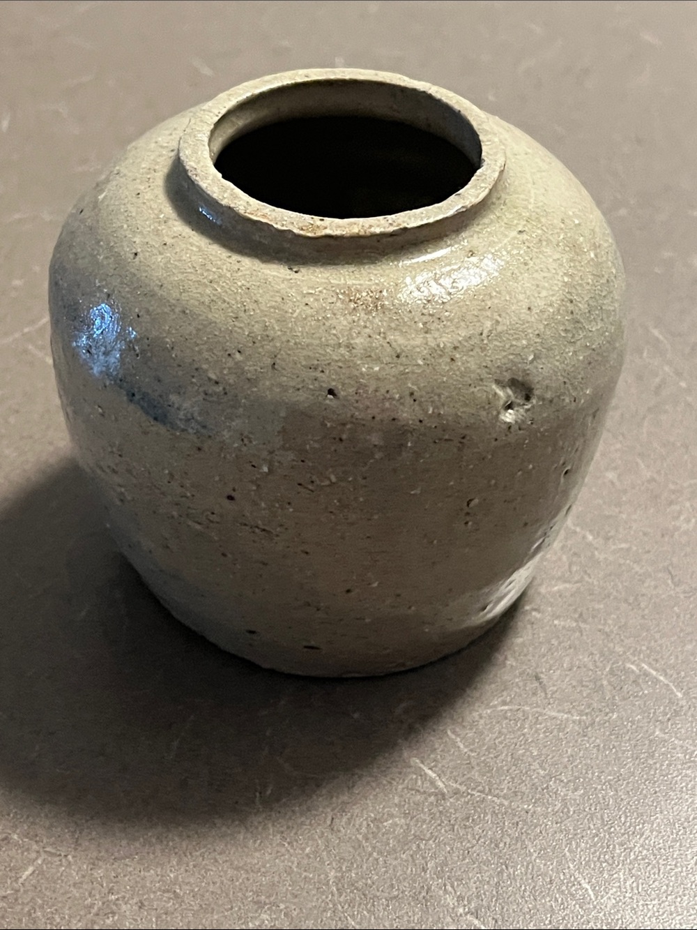 Minimalist Ceramic Accent Vase in Light Gray 4” tall 3”-4” wide